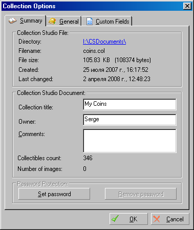 Document Options: Summary Document Options: Summary