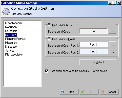 Settings: List Settings Settings: List Settings