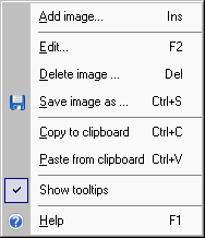 Tab: Images, Menu