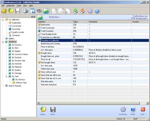 statistics view summarizes general statistics information about your collection